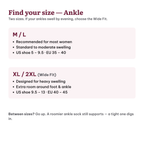 Ankle Bamboo Compression Socks – sizechart