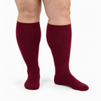 Bamboo Wide Compression Socks – burgundy