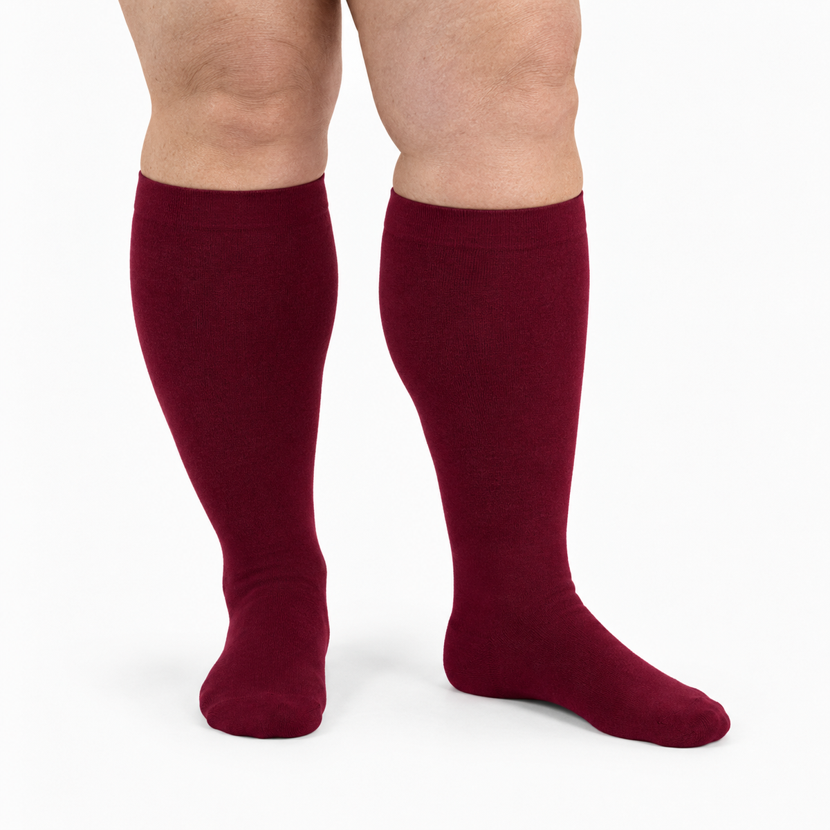 Bamboo Wide Compression Socks – burgundy
