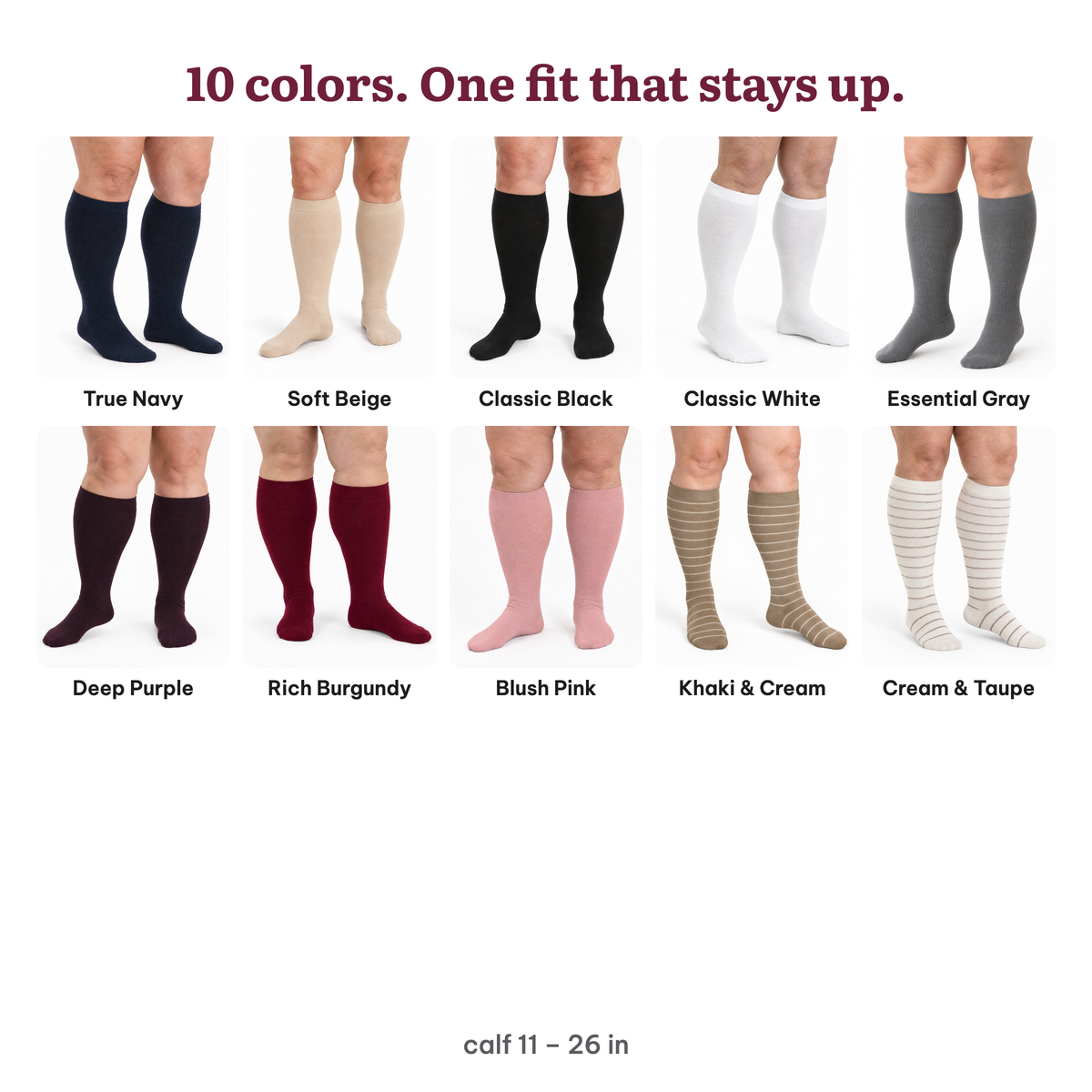 Bamboo Wide Compression Socks – colors