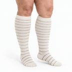 Bamboo Wide Compression Socks – cream taupe