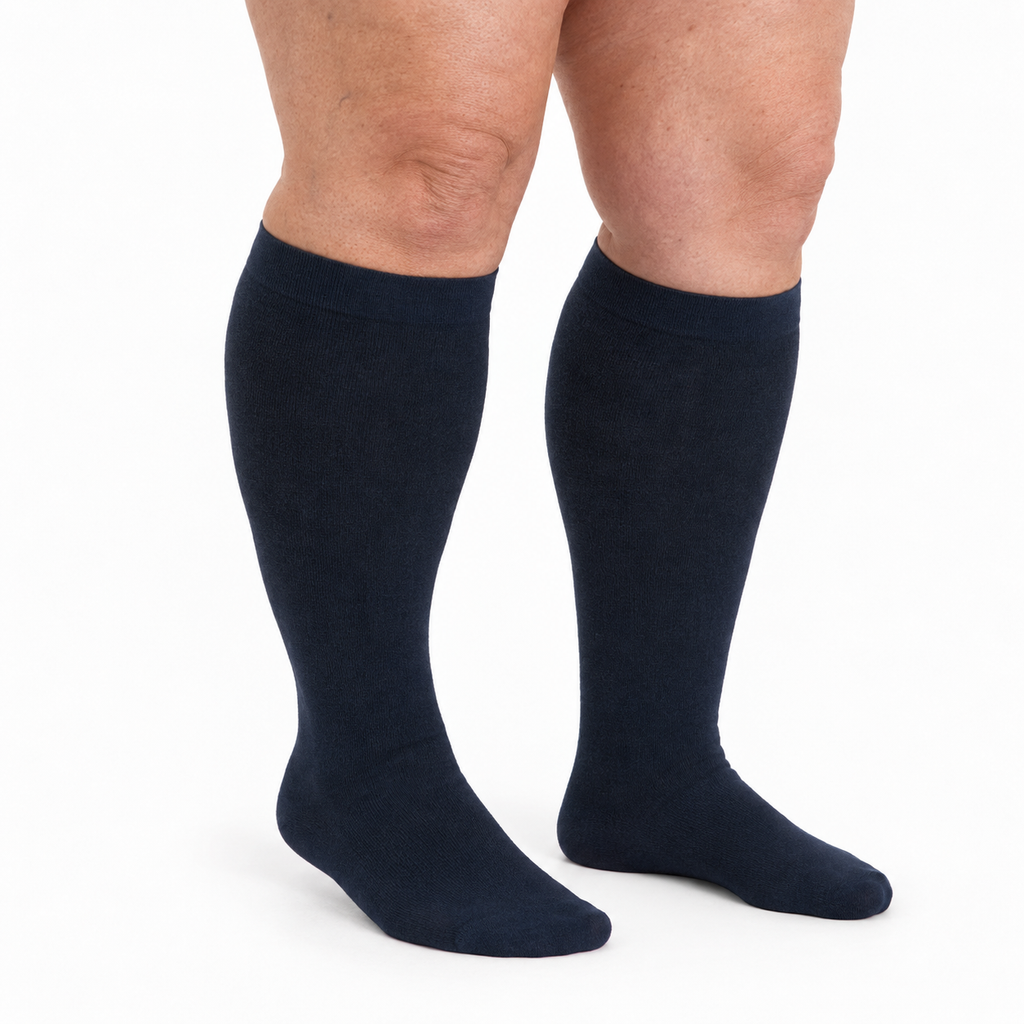 Bamboo Wide Compression Socks – navy