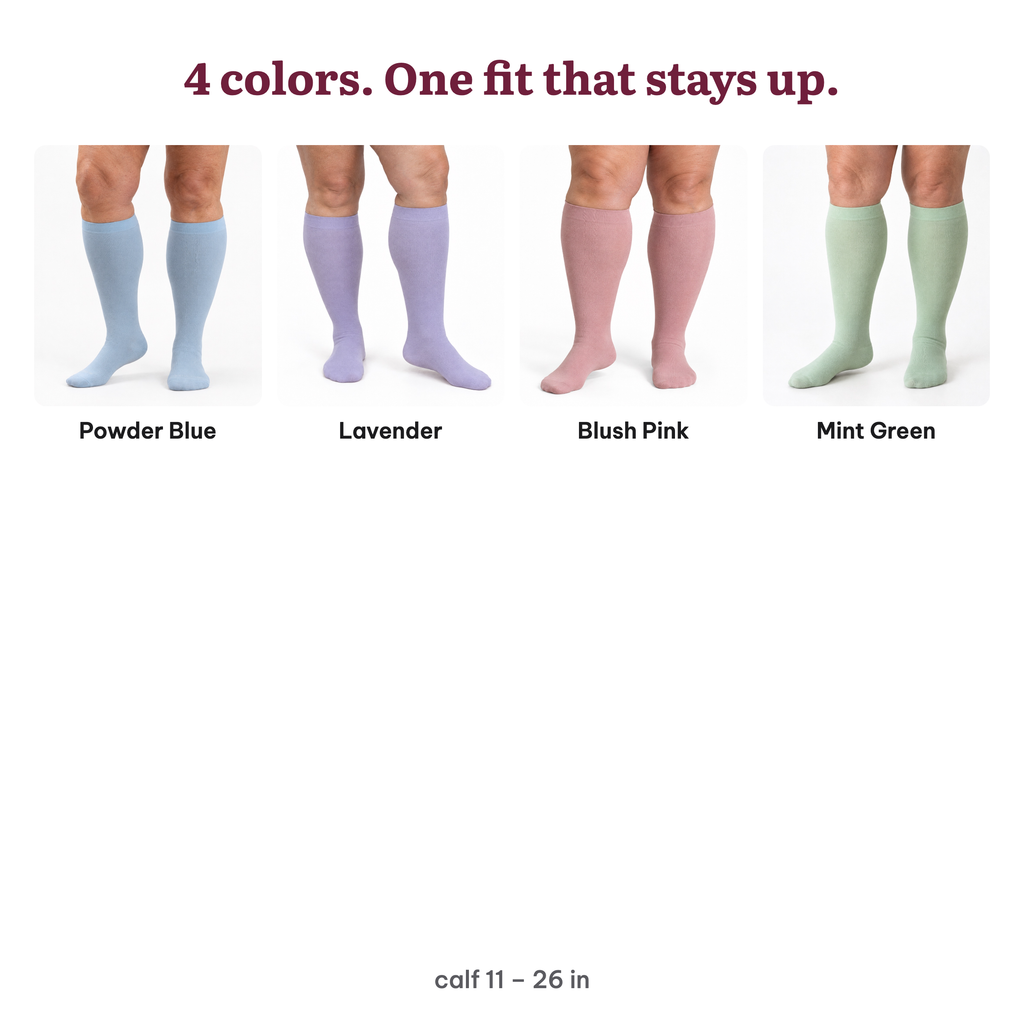 Bamboo Wide Compression Socks (Pastels) – colors