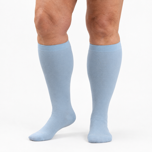 Bamboo Wide Compression Socks (Pastels) – powder blue
