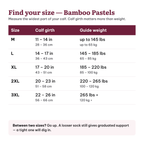Bamboo Wide Compression Socks (Pastels) – sizechart