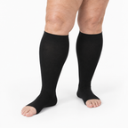 Toeless Bamboo Wide Compression Socks – black