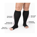 Toeless Bamboo Wide Compression Socks – features