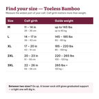 Toeless Bamboo Wide Compression Socks – sizechart